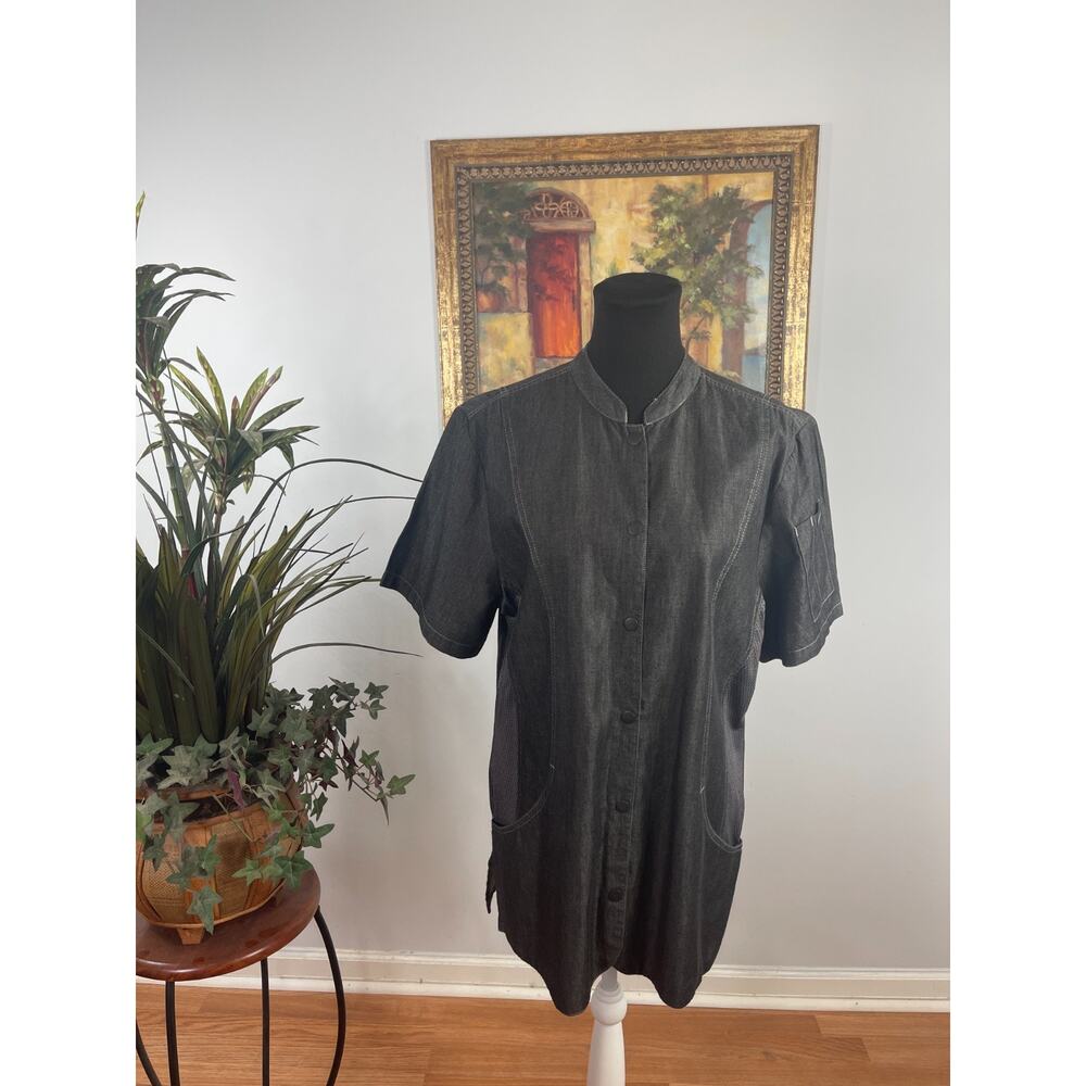 Urbani‎ Chef Works Jacket Womens Large Gray Utilitarian Streetwear Minimalist